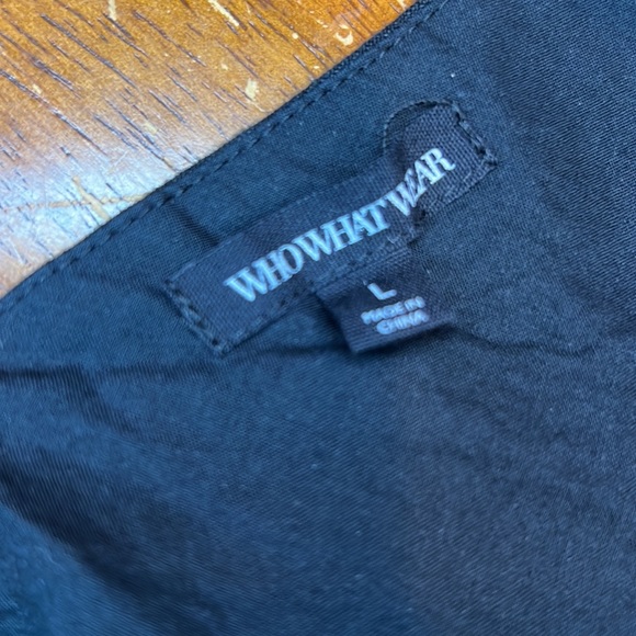 LAST CHANCE! Who What Wear Black Peplum Structured Linen Top size Large L - Picture 6 of 7